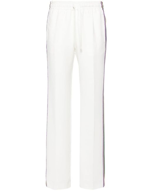 Zadig & Voltaire White Pomy Stripe-detail Crepe Trousers