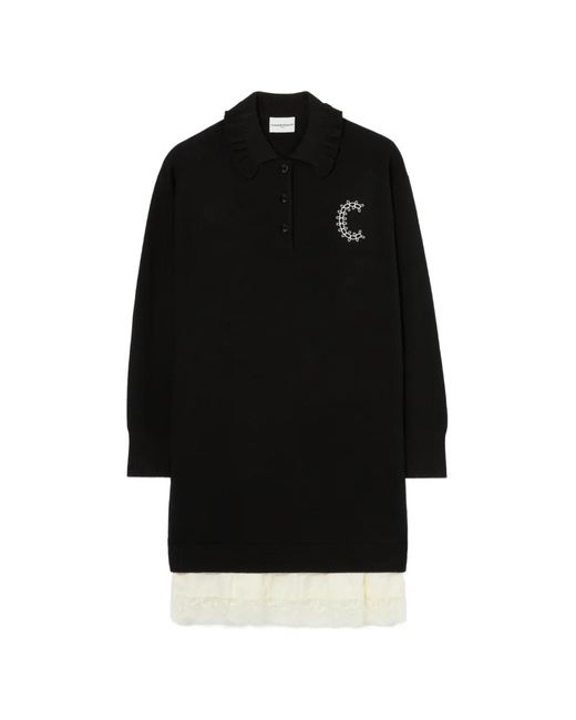 Claudie Pierlot Black Satin And Lace Jumper Dress