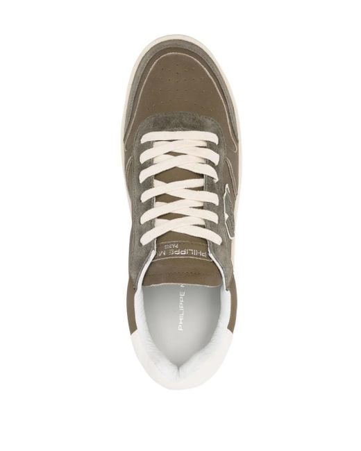 Philippe Model White Logo-Patch Sneakers for men