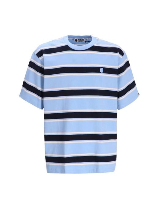 A Bathing Ape Blue Striped T-Shirt for men
