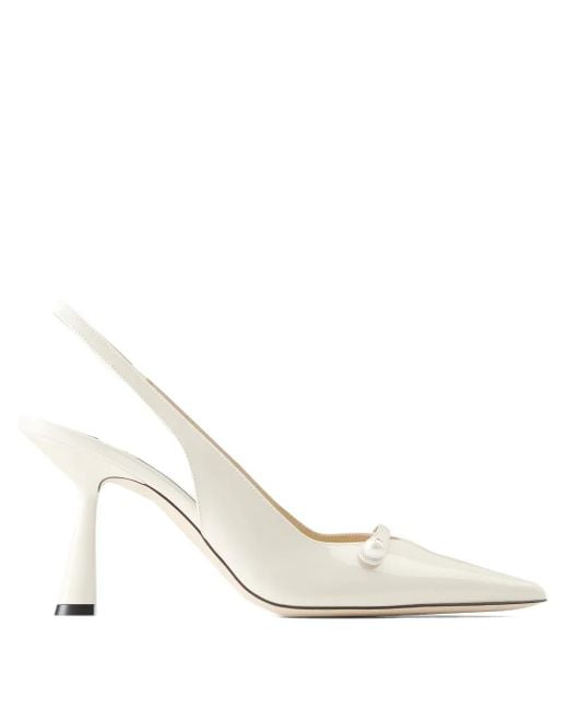 Pumps Amita Con Cinturino Posteriore 85Mm di Jimmy Choo in White