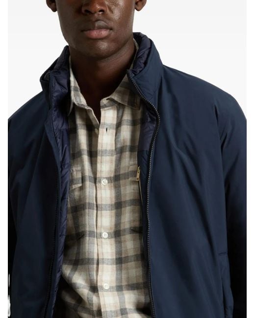 Woolrich Blue Padded Bomber Jacket for men