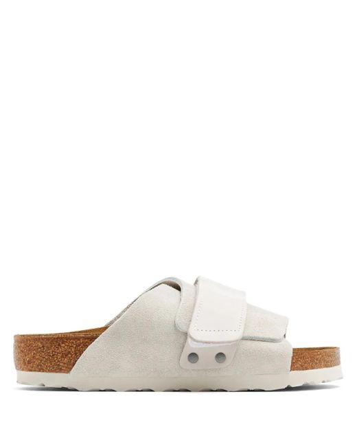 Claquettes Kyoto En Daim À Attache Scratch Birkenstock en coloris White