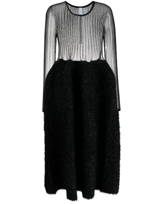 CFCL Black Semi-Sheer Midi Dress