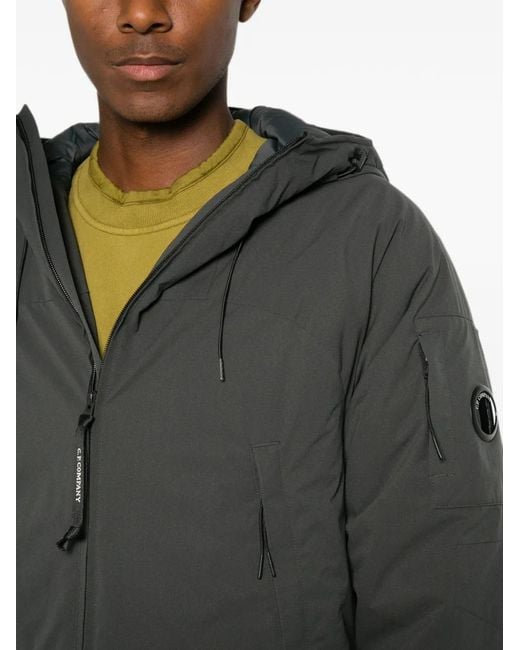 C P Company Black Lens-Detail Hooded Jacket for men