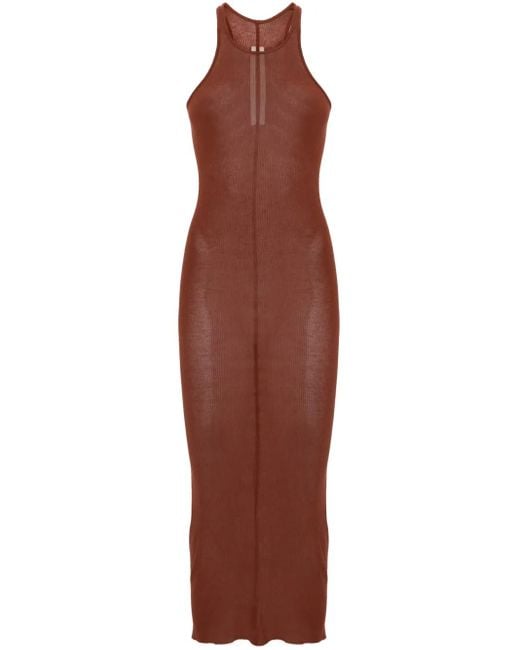 Rick Owens Purple Sleeveless Ribbed Dress