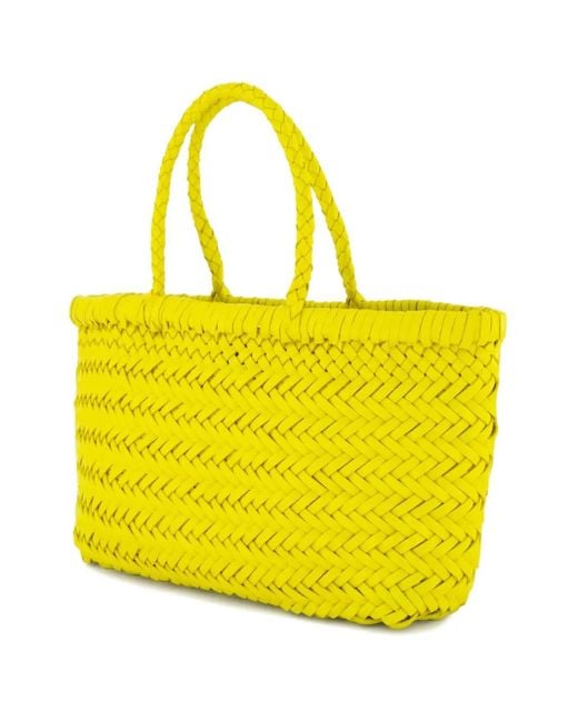 Dragon Diffusion Yellow Flat Leather Tote Bag