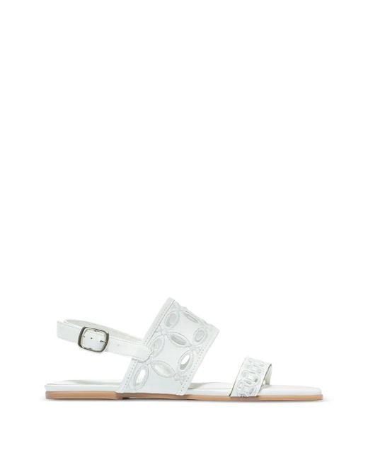 Bernardo White Cutout Strap Sandals