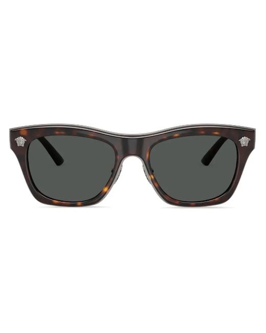 Versace Gray Tortoiseshell-Effect Sunglasses for men