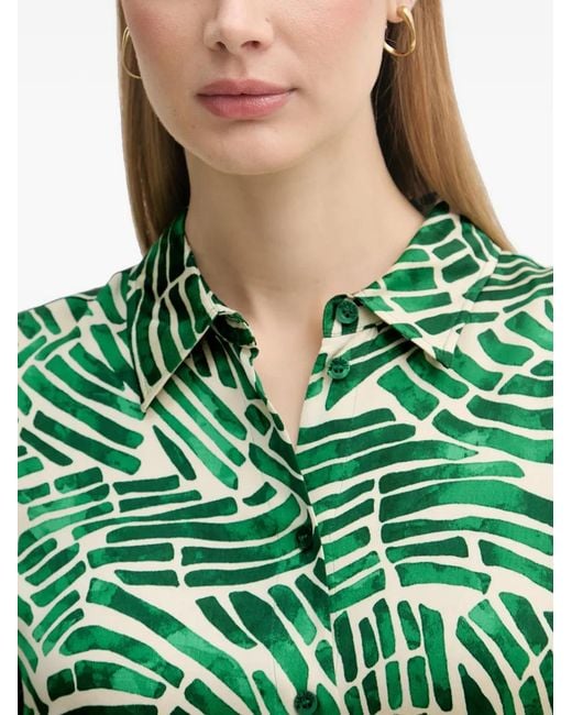 MARC AUREL Green Abstract-Print Button-Up Shirt