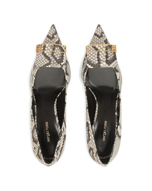 Sergio Rossi White Evolv Buckle Pumps