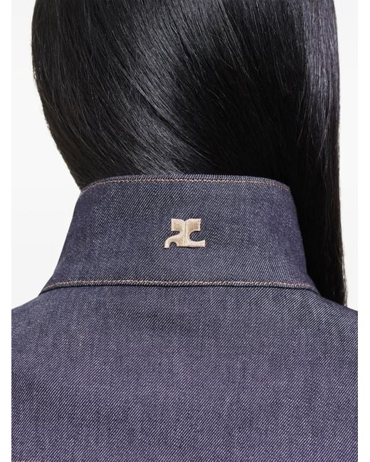 Courreges Blue Motorcycle Denim Jacket