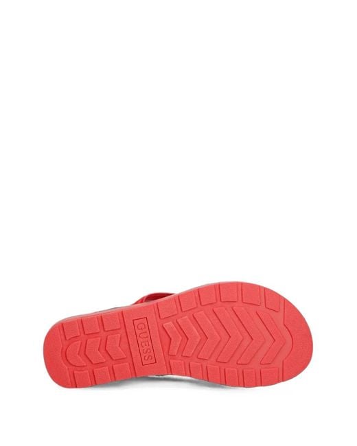 Guess Red Candry Flip-Flops Mit Logo