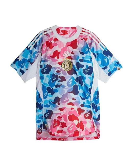 A Bathing Ape White X Adidas Football Graphic-Print Jersey for men