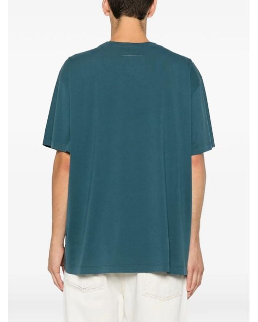 MM6 by Maison Margiela Blue Logo-Patch T-Shirt