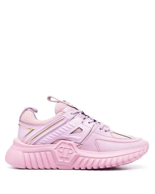 Philipp Plein Pink Hexagon Runner Low-Top Sneakers