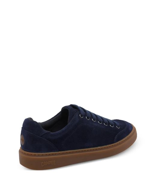 Camper Blue Round Toe Suede Sneakers for men