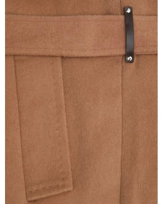DKNY Brown Double-Breasted Belted Coat