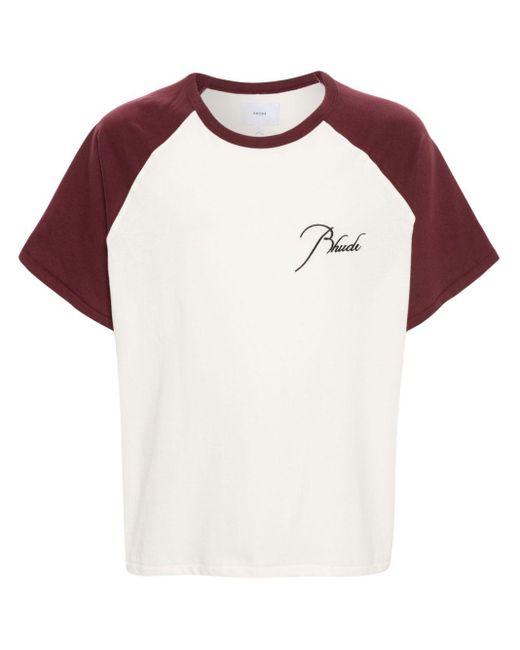 Rhude T-shirt Met Geborduurd Logo in het Pink voor heren