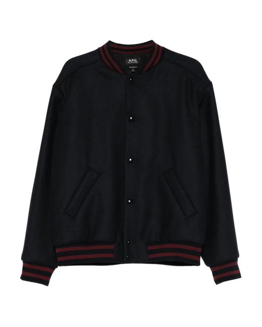 A.P.C. Black Pocket Striped Jacket for men