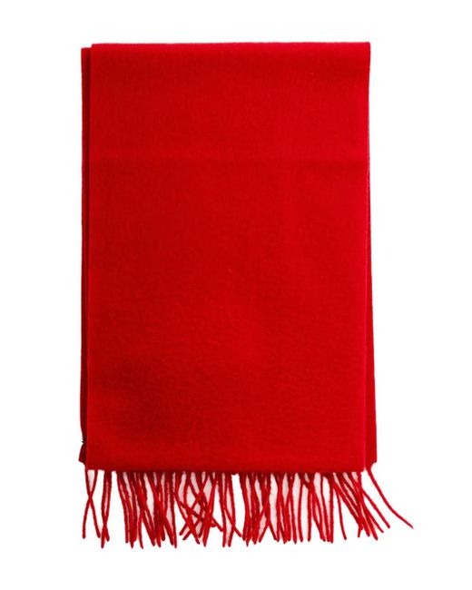 The Row Red Fringed Wool Scarf