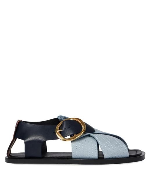 Paul Smith Blue Cross-Strap Buckle Sandals