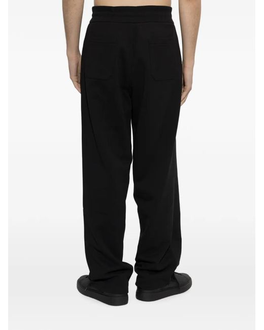 Balmain Black Logo-Embroidered Drawstring Trousers for men