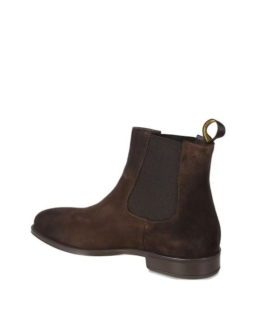 Doucal's Brown Elastic-panel Suede Boots for men