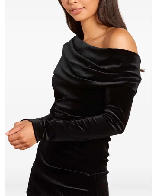Needle & Thread Black Nova One-Shoulder Maxi Dress