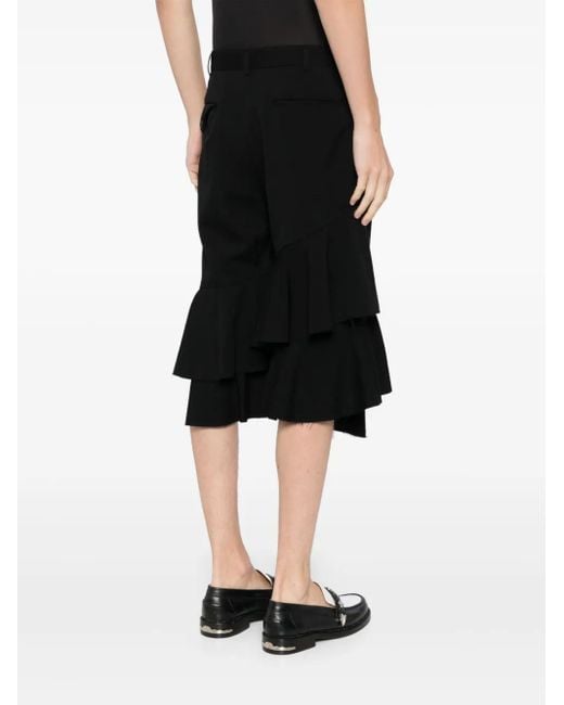 COMME DES GARÇON BLACK Black Ruffle Shorts