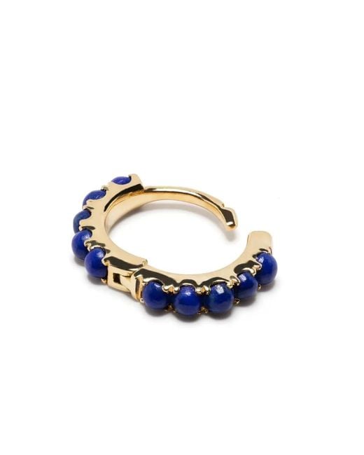 We by WHITEbIRD Metallic 18K Medium Ismène Lapis Lazuli Hoop Earring
