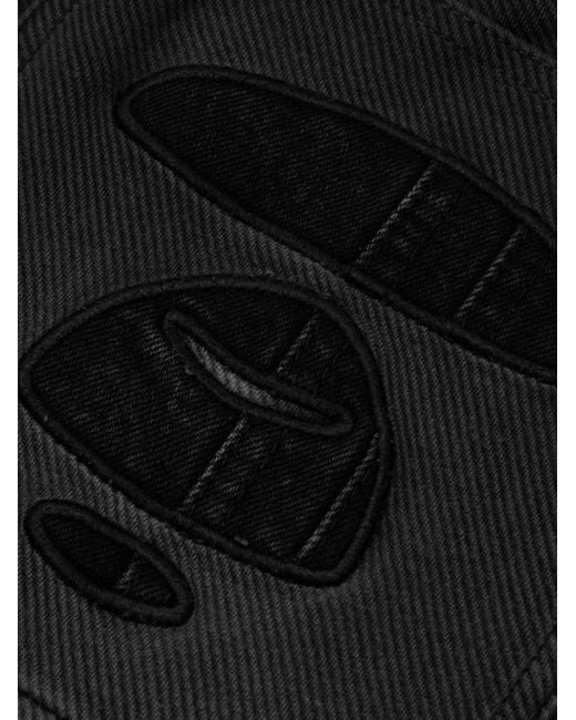 Aape By A Bathing Ape Black Moonface Logo-Print Panelled Trousers for men