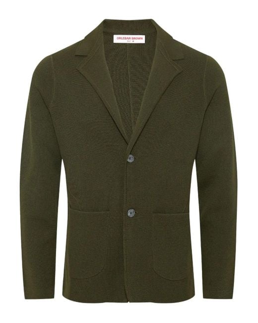Orlebar Brown Green Rainer Pique Wool Jacket for men