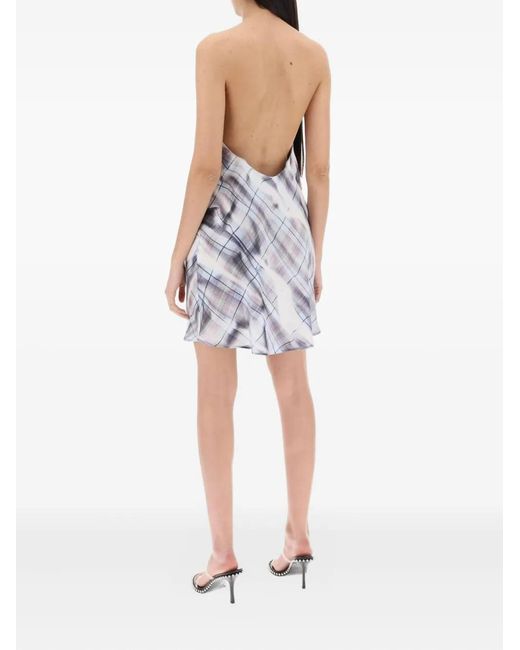 Y. Project White Invisible Shoulder-Straps Mini Dress