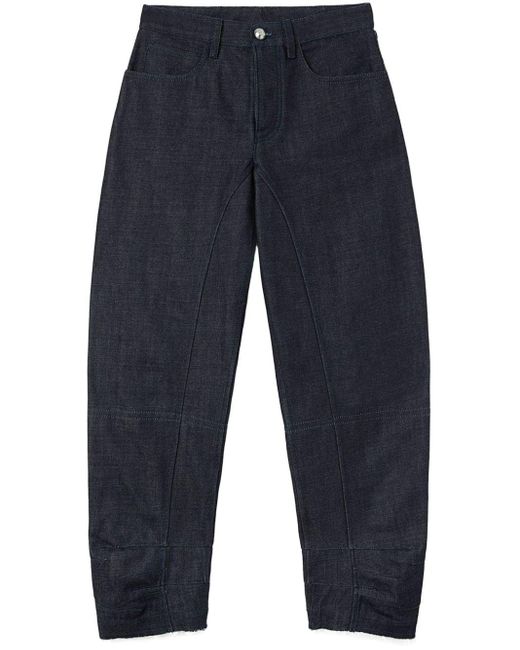 Jil Sander Jeans Met Toelopende Pijpen in het Blue