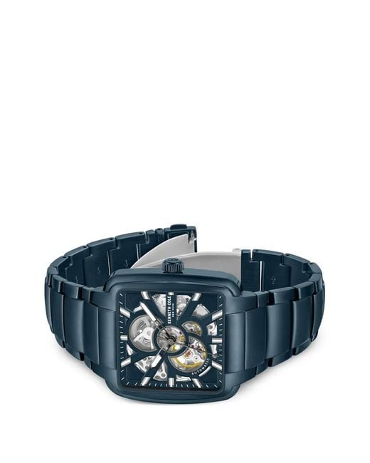 Kenneth Cole Blue Skeleton-Dial Square-Face 40Mm Watch for men
