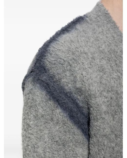 DIESEL Gray K-Remo Brushed-Knit Cardigan for men