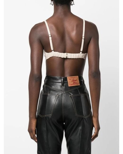 The Mannei Natural Sierra Leather Cropped Tank Top