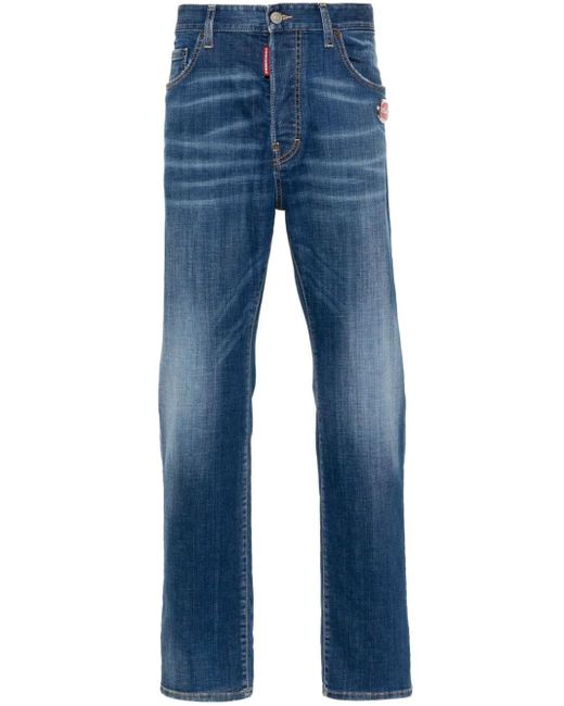DSquared² Slim-Fit-Jeans mit Logo-Pflaumen in Blue für Herren