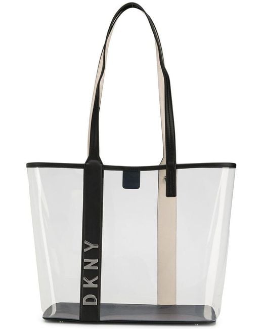reembolso izquierda experiencia Bolso shopper transparente con logo DKNY de color Blanco | Lyst