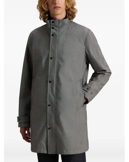 Woolrich Gray Herringbone-Pattern Coat for men