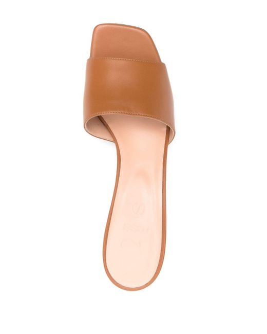 Sergio Rossi Pink 52mm Leather Mules