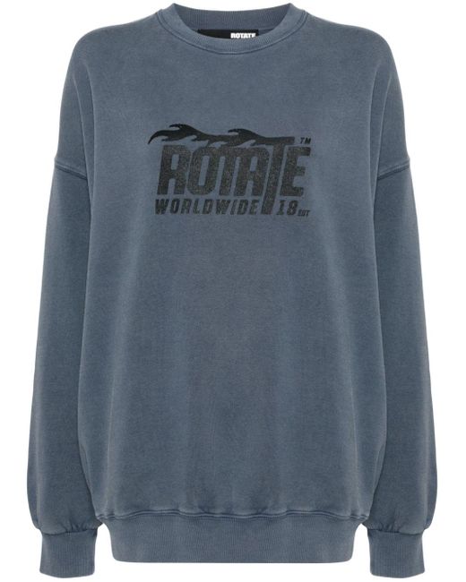 ROTATE BIRGER CHRISTENSEN Blue SW Enzyme Sweatshirt aus Bio-Baumwolle