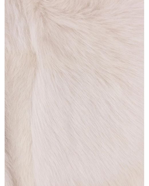 Blancha White Wide-Collar Sheerling Coat