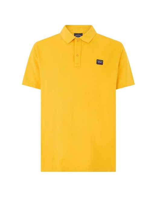 Paul & Shark Yellow Logo-Patch Cotton Polo Shirt for men