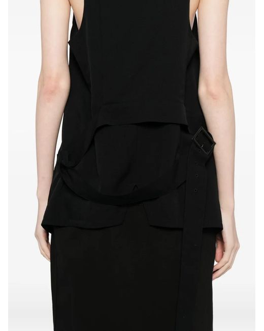 Limi Feu Black Wool Layered Waistcoat