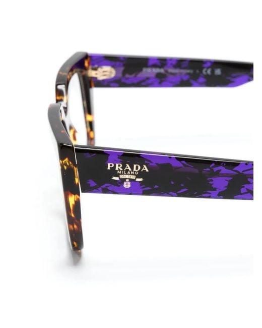 Prada Brown A03V Cat-Eye Glasses