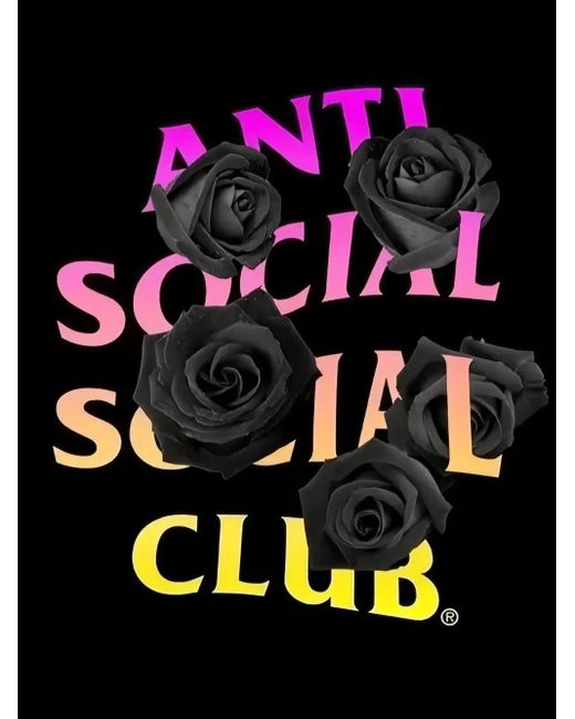 ANTI SOCIAL SOCIAL CLUB Blue Rose-Embellished Bat Hoodie for men