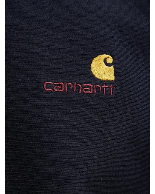 Carhartt Blue Half Zip American Script Sweatshirt for men
