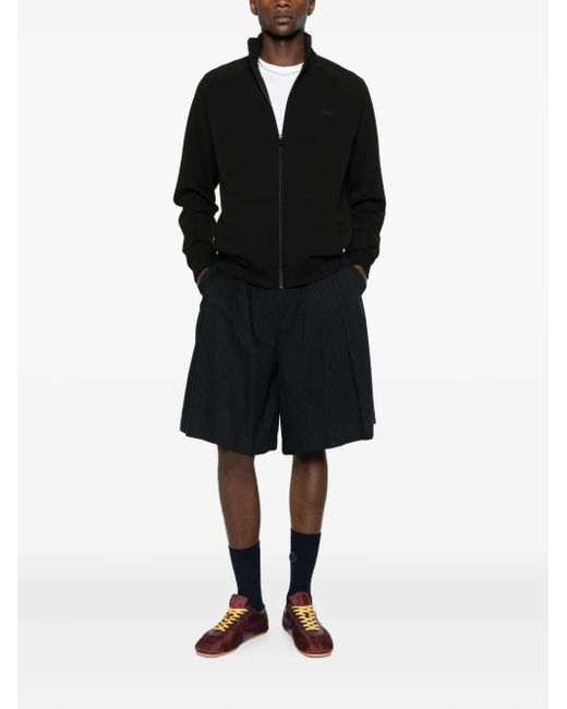 Lacoste Black Logo-Detail Zip-Up Sweatshirt for men